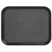 A black rectangular Cambro Versa tray with a non-skid surface.