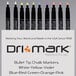 A box of Dri Mark bullet tip chalk markers in assorted colors.