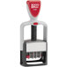 A Cosco 4-in-1 self-inking dater stamp with red and blue ink and the word 'cool' in the center.