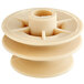 A beige plastic Lavex front brush pulley with two holes.
