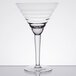 An Anchor Hocking martini glass with a clear glass and long, curved stem.