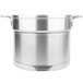 A large silver aluminum Vollrath Wear-Ever inset with two handles.