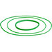 A green rubber ring and green plastic ring on a white background.