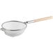 A Choice stainless steel strainer with a wooden handle.