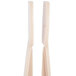 A pair of beige plastic tongs with flat grips.