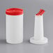 A white plastic container with a red spout and cap.