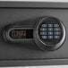 A 360 Office Furniture black steel hotel safe with electronic keypad lock.