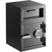A 360 Office Furniture black steel depository safe with an electronic keypad lock.