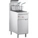 A Cooking Performance Group stainless steel floor fryer with two baskets.