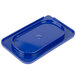 A blue plastic Carlisle Smart Lid for a 1/9 size food pan.