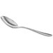 An Acopa Pangea stainless steel teaspoon with a distressed silver handle.