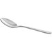 An Acopa Petra stainless steel teaspoon with a distressed silver handle.