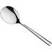 An Acopa stainless steel bouillon spoon with a long handle and a silver finish.