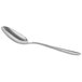 An Acopa Pangea stainless steel spoon with a distressed silver handle on a white background.