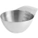 A silver stainless steel Vollrath transfer bowl.
