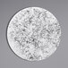 A white and black marbled Elite Global Solutions Hermosa coupe melamine plate.