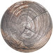 An Elite Global Solutions Denali Knotwood embossed melamine plate with a tree trunk design.