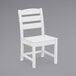 A white POLYWOOD Lakeside dining side chair with a white seat.