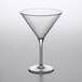 A clear Carlisle plastic martini glass with a stem.