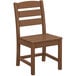 A brown POLYWOOD Lakeside teak dining side chair with a seat and back.