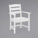 A white POLYWOOD Lakeside dining arm chair.