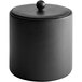A black cylinder with a round lid.