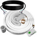 A white tube and two white hoses connected to a pipe.