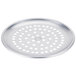 An American Metalcraft silver metal pizza pan with perforated holes.