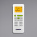 The white remote control for a Pioneer Mini Split with a yellow digital temperature display and green buttons.