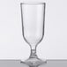 A clear plastic goblet with a stem.