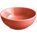 An Acopa Capri stoneware bowl with a coral reef red rim.