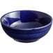 An Acopa Capri stoneware bistro bowl with a blue rim on a white background.