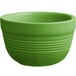 An Acopa Capri palm green stoneware bouillon cup with a handle on a white background.