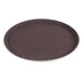 A round brown Thunder Group fiberglass non-skid serving tray.