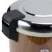 A Town commercial rice warmer with a woodgrain finish and a black lid.