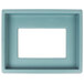 A rectangular blue object with a white rectangle on the side.