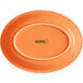 An Acopa Valencia orange oval stoneware coupe platter.