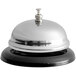 A silver and black Choice Stainless Steel call bell with a handle.