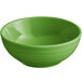 A green Acopa Capri stoneware bowl with a rim.