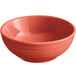 An Acopa Capri stoneware nappie bowl with a coral rim.