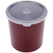 A brown SAN plastic crock with a lid.