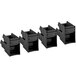 Choice black plastic drawer set with 4 black plastic storage boxes.