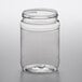 A clear PET plastic jar with a lid.