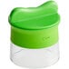 A green plastic container with a clear lid and green accents.