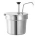 A stainless steel Server 1 oz. lockable inset pump with a lid and handle.