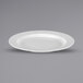 A white oval Bon Chef melamine plate with a pattern.