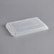A clear plastic Choice polypropylene bun/sheet pan cover over a gray surface.