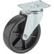 A metal and black wheel for a 5" Replacement Swivel Plate Caster.