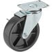 A black and silver metal swivel caster for a Main Street Equipment fryer.