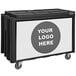 A black and white customizable Arctic cooler on a black and white cart.
